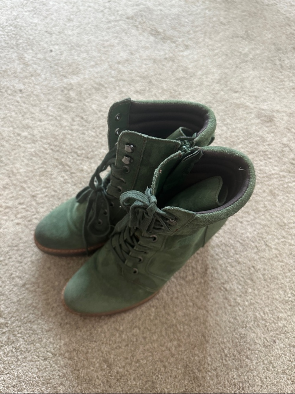 Naturalizer Callie 2  Women's Forest Green Lace-Up Ankle Boots size 8